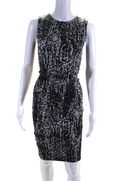 Sport Max Womens Spotted Print Sleeveless Midi Pencil Dress Black White Size 2