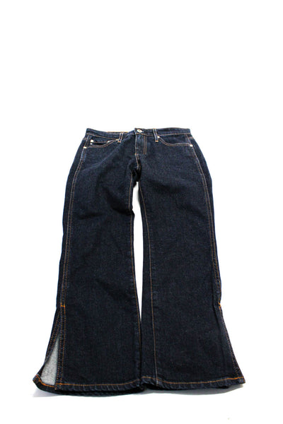 AG Adriano Goldschmied Womens Dark Wash Cropped Straight Jeans Blue Size EUR25