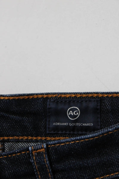 AG Adriano Goldschmied Womens Dark Wash Cropped Straight Jeans Blue Size EUR25