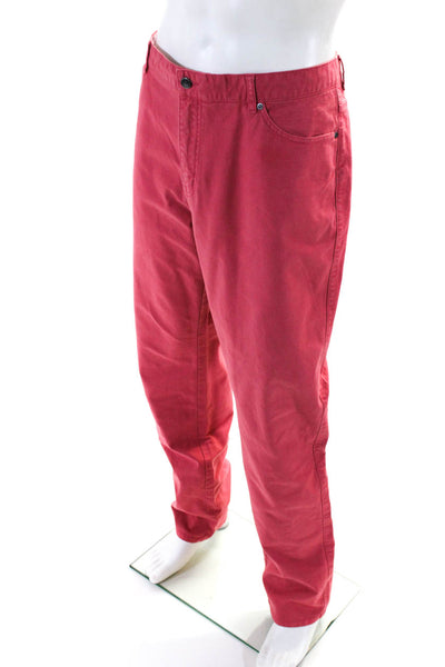 Peter Millar Mens Classic Rise Straight Leg Pants Rose Pink Cotton Size 42