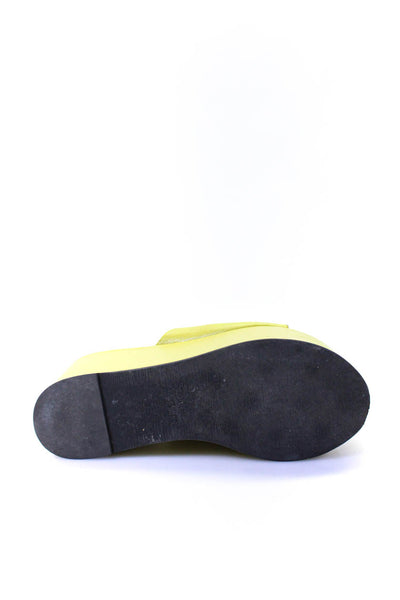 Simon Miller Women's Open Toe  Platform Wedge Slides Sandal Green Size 9