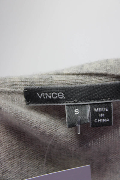 Vince Women's Cashmere Long Sleeve Button Down Longline Cardigan Gray Size S