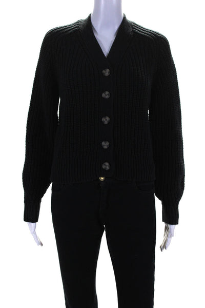 Everlane Womens Black The Texture Cotton Cardigan  Size XS