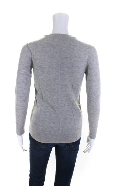 Rag & Bone Jean Womens Long Sleeve V Neck Sweatshirt Gray Wool Size 2XS