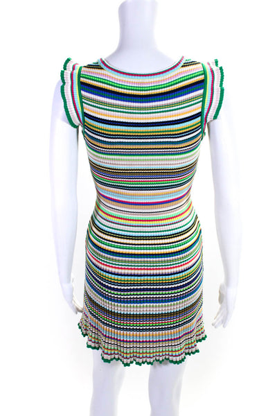 Milly Minis Girls Striped Print Ribbed Sleeveless Maxi Dress Multicolor Size 14