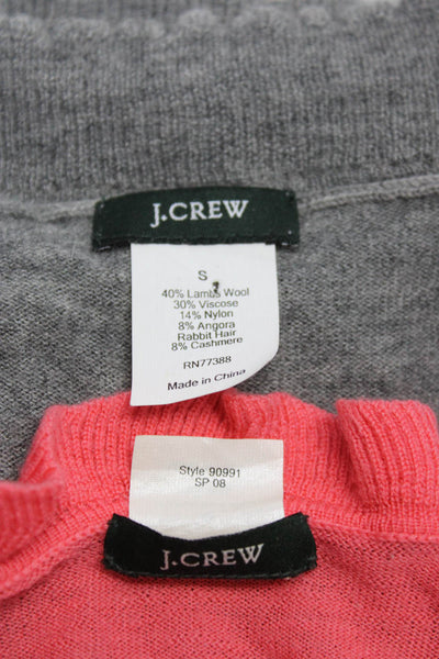 J Crew Women's Merino Wool Ruffle Trim Button Down Sweater Pink Size M S, Lot 2