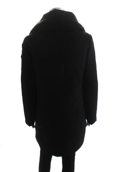 Derek Lam 10 Crosby Womens Black Cowl Neck Full Zip Long Sleeve Coat Size S