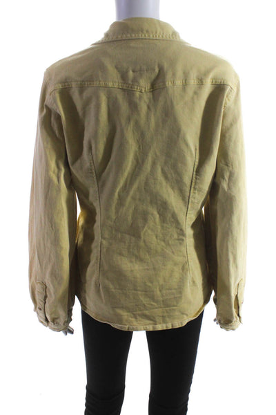 Baum Und Pferdgarten Womens Yellow Cotton Long Sleeve Denim Jacket Size 40