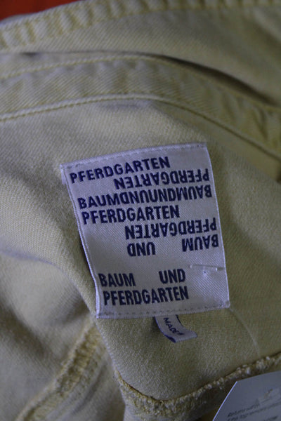 Baum Und Pferdgarten Womens Yellow Cotton Long Sleeve Denim Jacket Size 40