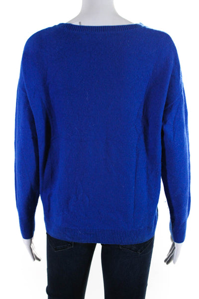 Gerard Darel Womens Amore Intarsia Crew Neck Sweater Blue Wool Size 3