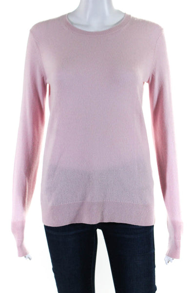 Everlane Womens 100% Cashmere Round Neck Long Sleeved Knit Sweater Pink Size M