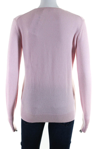 Everlane Womens 100% Cashmere Round Neck Long Sleeved Knit Sweater Pink Size M