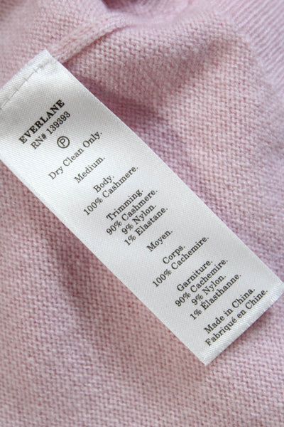 Everlane Womens 100% Cashmere Round Neck Long Sleeved Knit Sweater Pink Size M