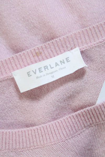 Everlane Womens 100% Cashmere Round Neck Long Sleeved Knit Sweater Pink Size M