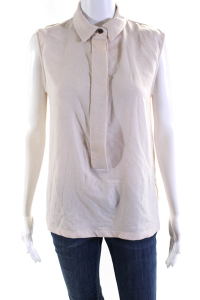 Cop Copine Womens Crew Neck Button Down Tank Top Beige Size EUR 38