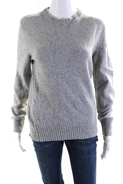 J Crew Womens Crew Neck Long Sleeves Sweater Heather Gray Wool Size Small