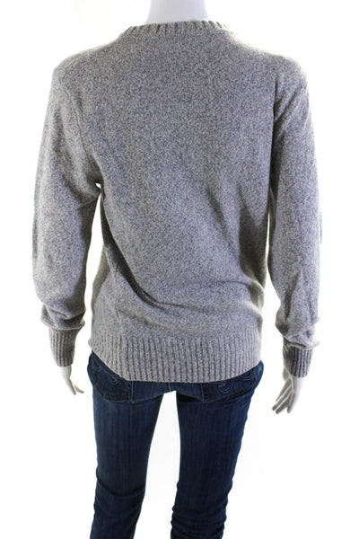 J Crew Womens Crew Neck Long Sleeves Sweater Heather Gray Wool Size Small