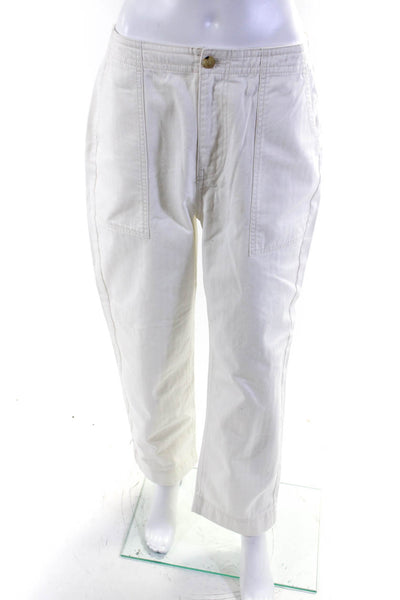 Everlane Womens The Organic Cotton Herringbone Pant  Bone Size 8