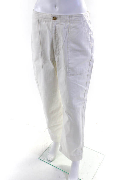 Everlane Womens The Organic Cotton Herringbone Pant  Bone Size 8
