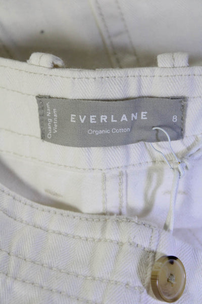 Everlane Womens The Organic Cotton Herringbone Pant  Bone Size 8