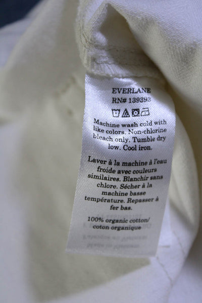 Everlane Womens The Organic Cotton Herringbone Pant  Bone Size 8
