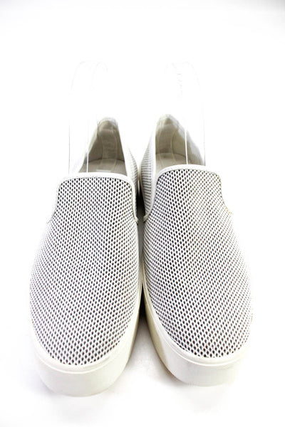 Vince Womens Mesh Textured Round Toe Slip-On Platform Shoes Gray Size 8