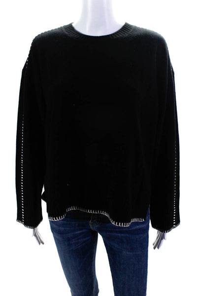 Everlane Womens Wool Knit Long Sleeve Crewneck Sweater Black Size M