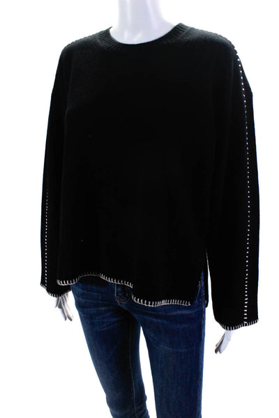 Everlane Womens Wool Knit Long Sleeve Crewneck Sweater Black Size M