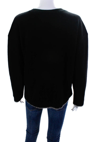 Everlane Womens Wool Knit Long Sleeve Crewneck Sweater Black Size M