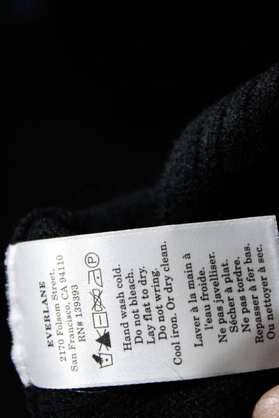 Everlane Womens Wool Knit Long Sleeve Crewneck Sweater Black Size M