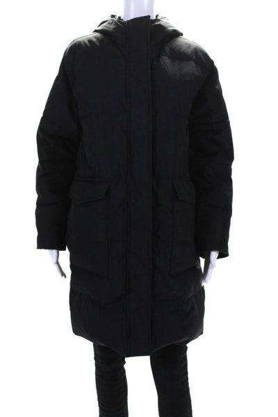 Everlane Womens Black The ReNew Long Puffer  Size M