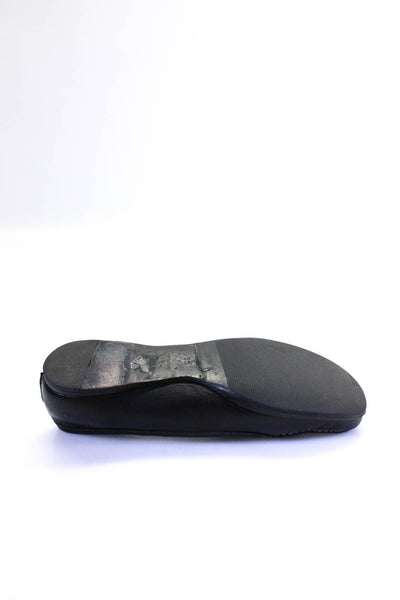 Prada Women's Round Toe Bow Embellish Slip-On Ballet Flat Shoe Black Size 8