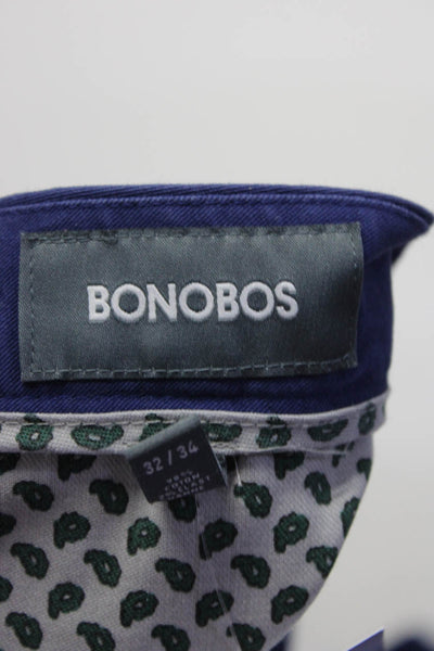 Bonobos Men's Straight Leg Flat Front Cotton Chino Dress Pant Blue Size 32