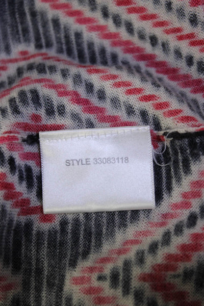 Tory Burch Womens Merino Wool Diamond Print Sweater Cardigan Multicolor Size M
