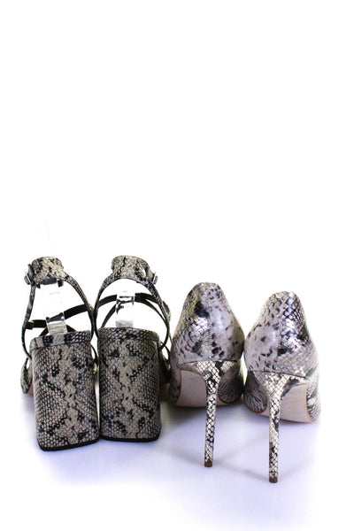 Steve Madden Asos Womens Snakeskin Print Pumps Sandals Brown Size 7 9 Lot 2