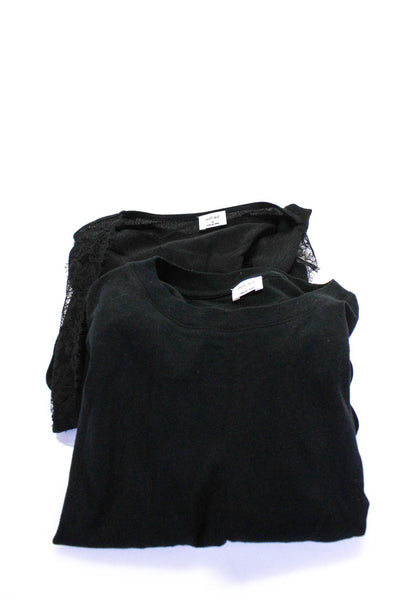 Wilfred Womens Lace Trim Top Tee Shirt Black Size Small Medium Lot 2