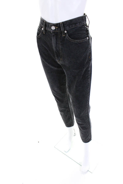 Slvrlake Womens Denim High Rise Slim Leg Beatnik Mom Jeans Black Size 25