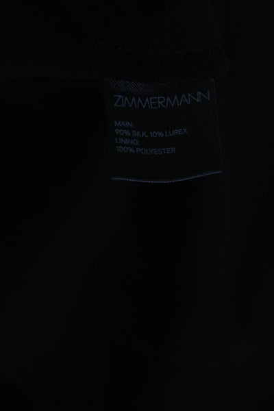 Zimmermann Womens Black Silk Floral Halter Slits Sleeveless Shift Dress Size 2