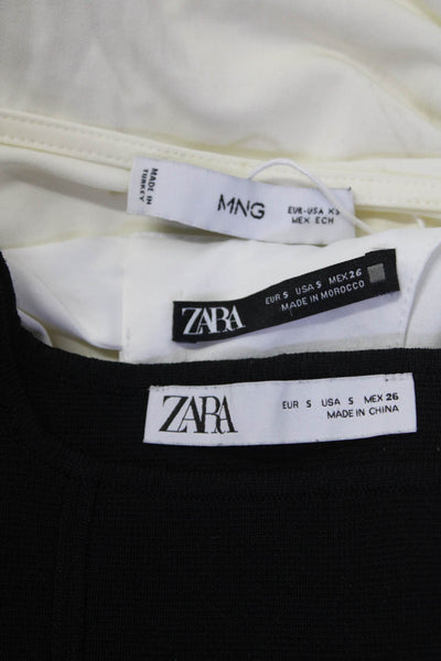 Zara MNG Womens Tank Tops Black White Size Small Extra Small Lot 3