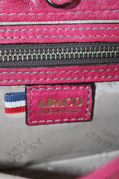 Abaco Womens Single Strap Flap Small Shoulder Handbag Dark Pink Leather