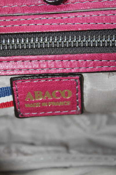 Abaco Womens Single Strap Flap Shoulder Handbag Dark Pink Leather