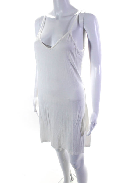 Miss June Womens V-Neck Sleeveless Midi Pullover Tank Top Dress White Size 5