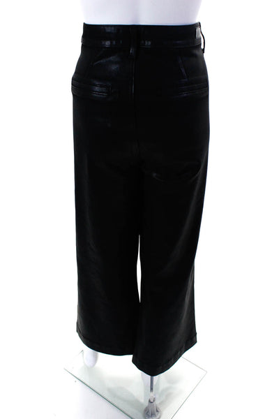 Paige Womens Leenah Buttoned Zipped Straight Leg Pants Black Size EUR33