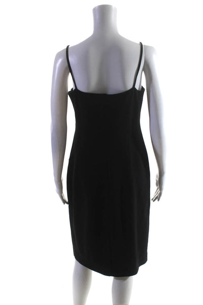Michael Kors Womens Spaghetti Strap Sleeveless Dress Black Wool Size 12