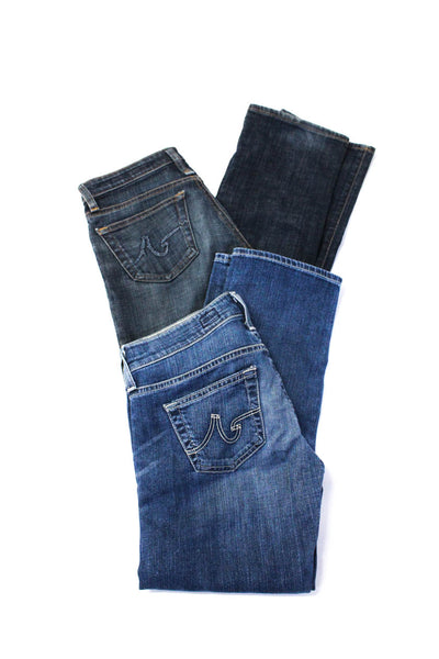 AG Adriano Goldschmied Womens Relaxed Straight Crop Jeans Blue Size 24 25 Lot 2