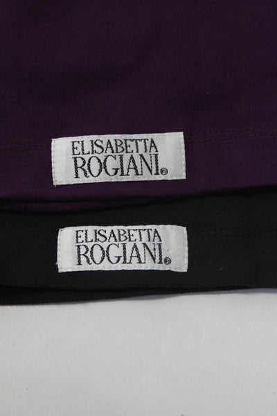 Elisabetta Rogiani Womens Scoop Neck Tank Tops Black Purple Size Small Lot 2