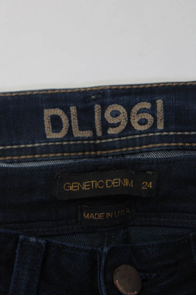 DL1961 Genetic Denim Womens Straight Skinny Leg Jeans Blue Size 24 25 Lot 2