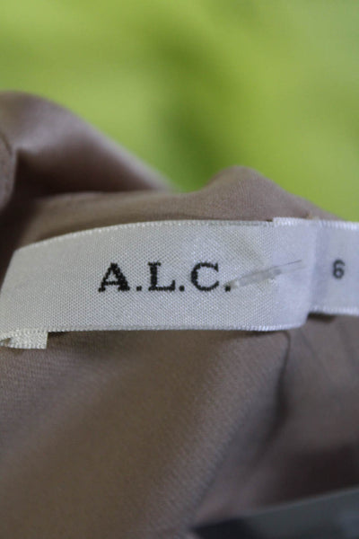 ALC Womens Light Brown Silk Halter Sleeveless Flowy Blouse Top Size 6