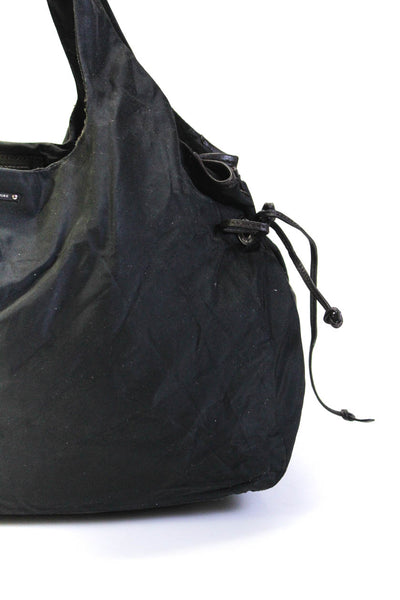 Kate Spade Womens Nylon Solid Side Ties Top Handle Shoulder Handbag Black Medium