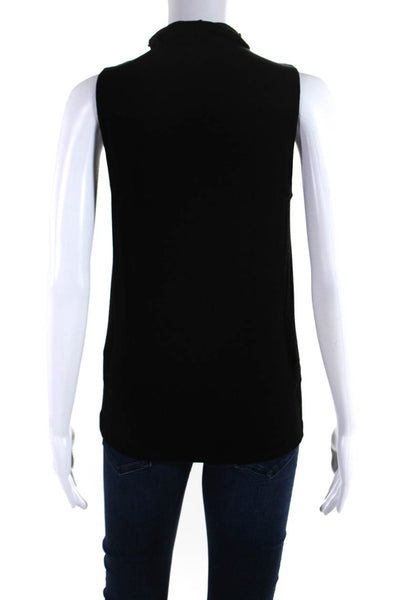 Club Monaco Womens Knit Mock Neck Sleeveless Blouse Top Pullover Black Size XS